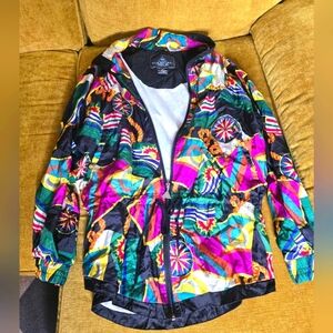 Casual Isle Vtg 80s 90s Womens Retro Nylon Windbreaker Jacket